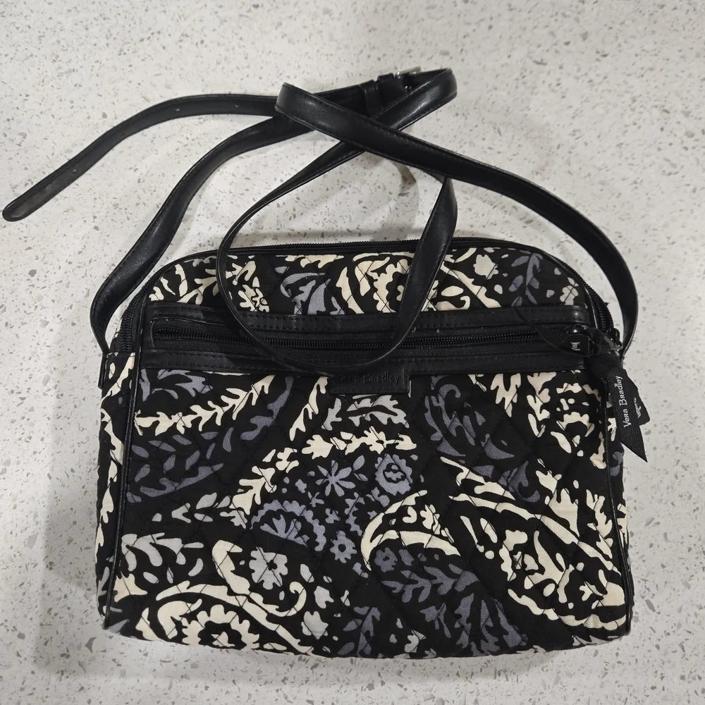 Vera Bradley Elegant Black and Cream Crossbody Bag